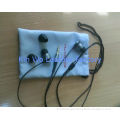8x12cm Soft Blue Earphone Carrying Case Silk Screen For Ipod Nano